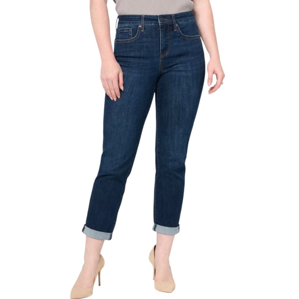 NYDJ Blue Mariot Girlfriend Straight Leg Jeans 8P NWT - Picture 1 of 9